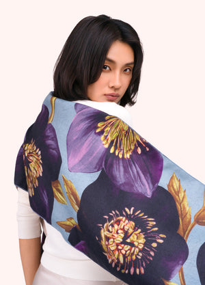 Hellebore Floral Lux Print Scarf