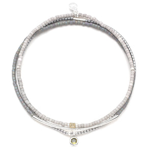 Tonal Chromacolor Miyuki Bracelet Trio - Frost / Sterling Silver Plated