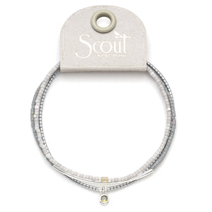 Tonal Chromacolor Miyuki Bracelet Trio - Frost / Sterling Silver Plated On Scout Curated Wears Branded Card