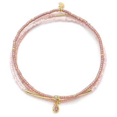 Tonal Chromacolor Miyuki Bracelet Trio - Blush / 14K Gold Plated