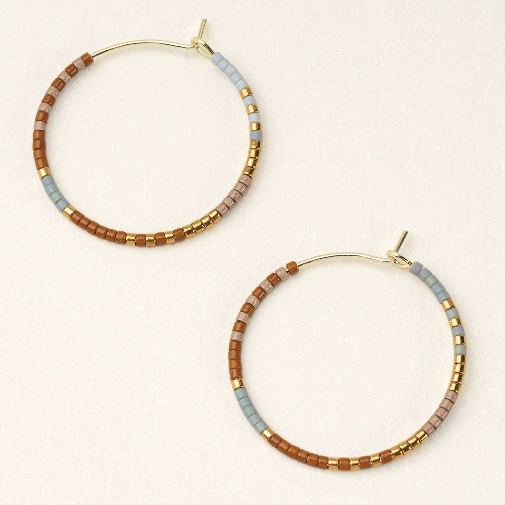 Chromacolor Miyuki Small Hoop Earrings - Desert Multi/14K Gold Plate