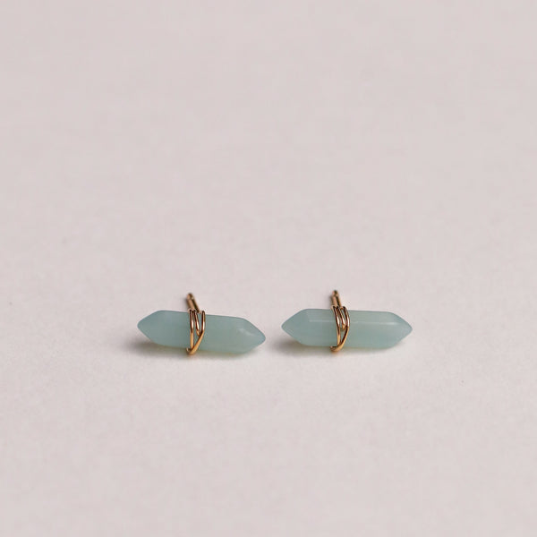 Mineral Point Crystal Stud Earring - Amazonite