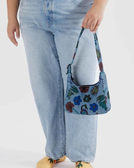 Mini Nylon Shoulder Bag - Digital Denim Birds Lifestyle