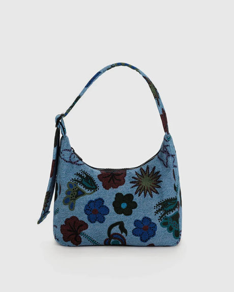 Mini Nylon Shoulder Bag - Digital Denim Birds