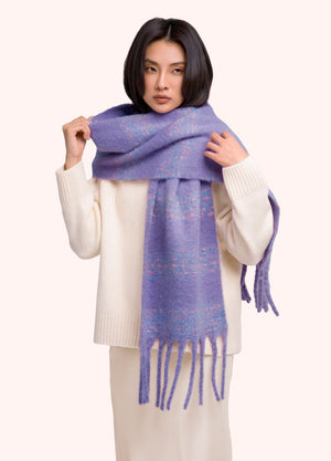 Oversized Brushed Nancy Blanket Scarf - Lilac on Model