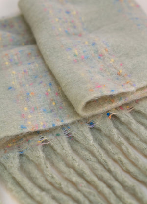 Oversized Brushed Nancy Blanket Scarf - Soft Green