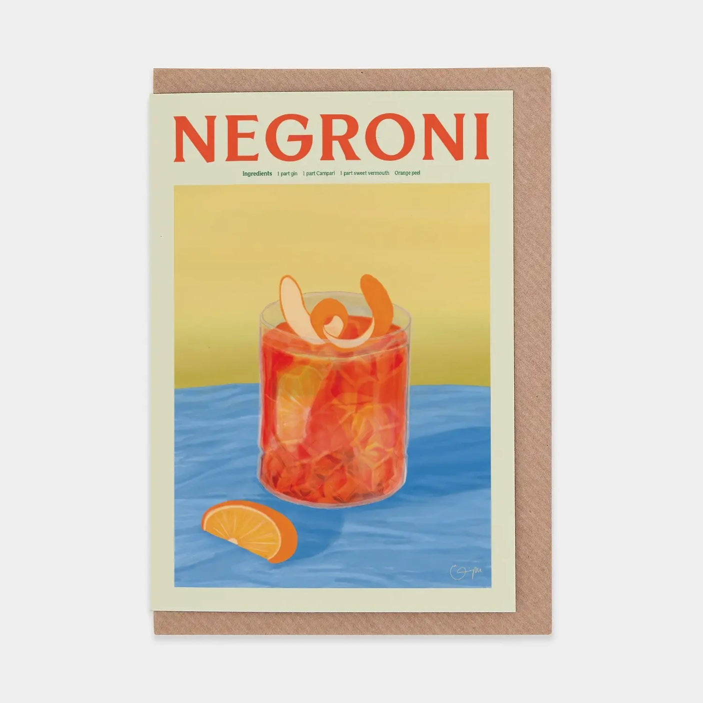 Negroni Cocktail Everyday Greeting Card