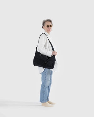 Nylon Messenger Bag - Black Lifestyle