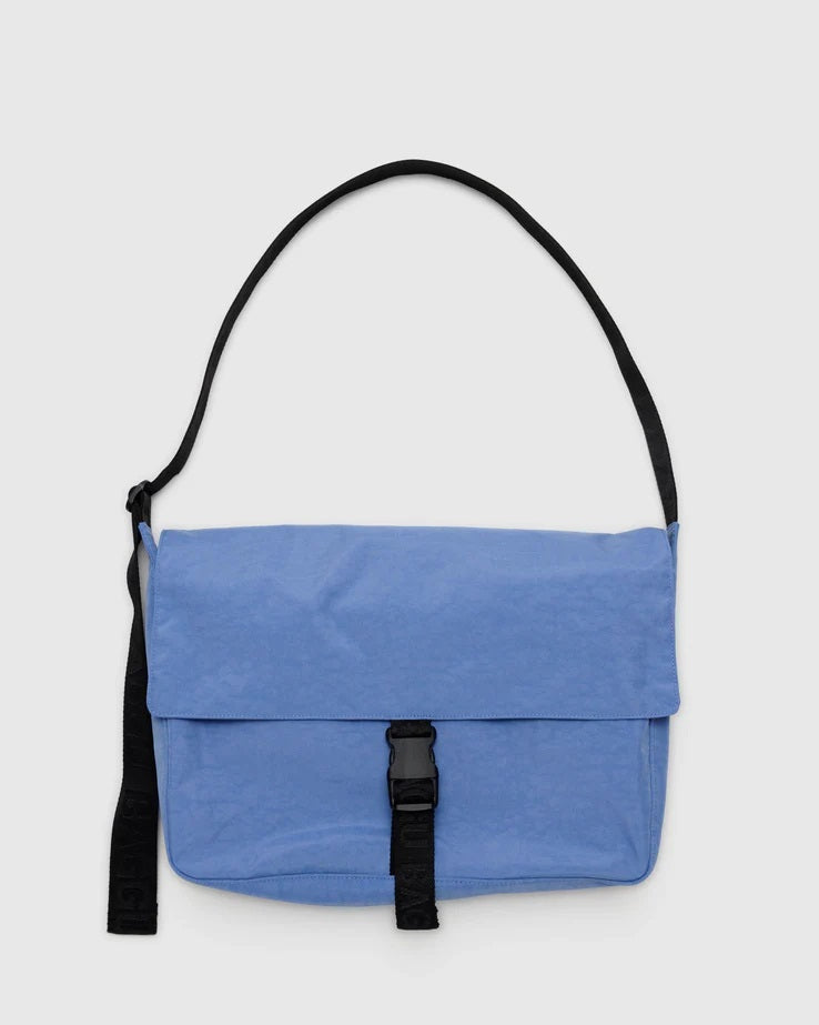 Nylon Messenger Bag - Pansy Blue