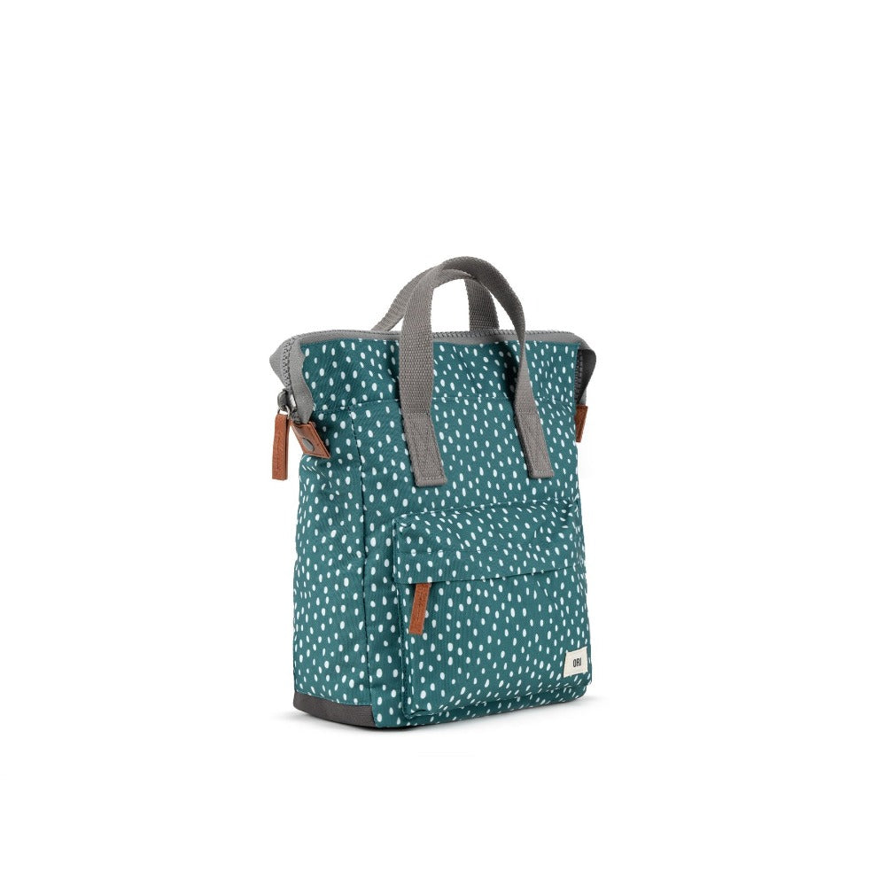 Ori London Bantry B Drizzle Sage Small Recycled Canvas Backpack Front 3D
