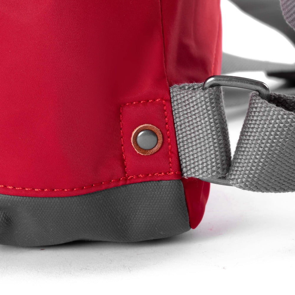 Ori London Bantry B Small Sustainable Recycled Nylon Backpack Cranberry Hardware