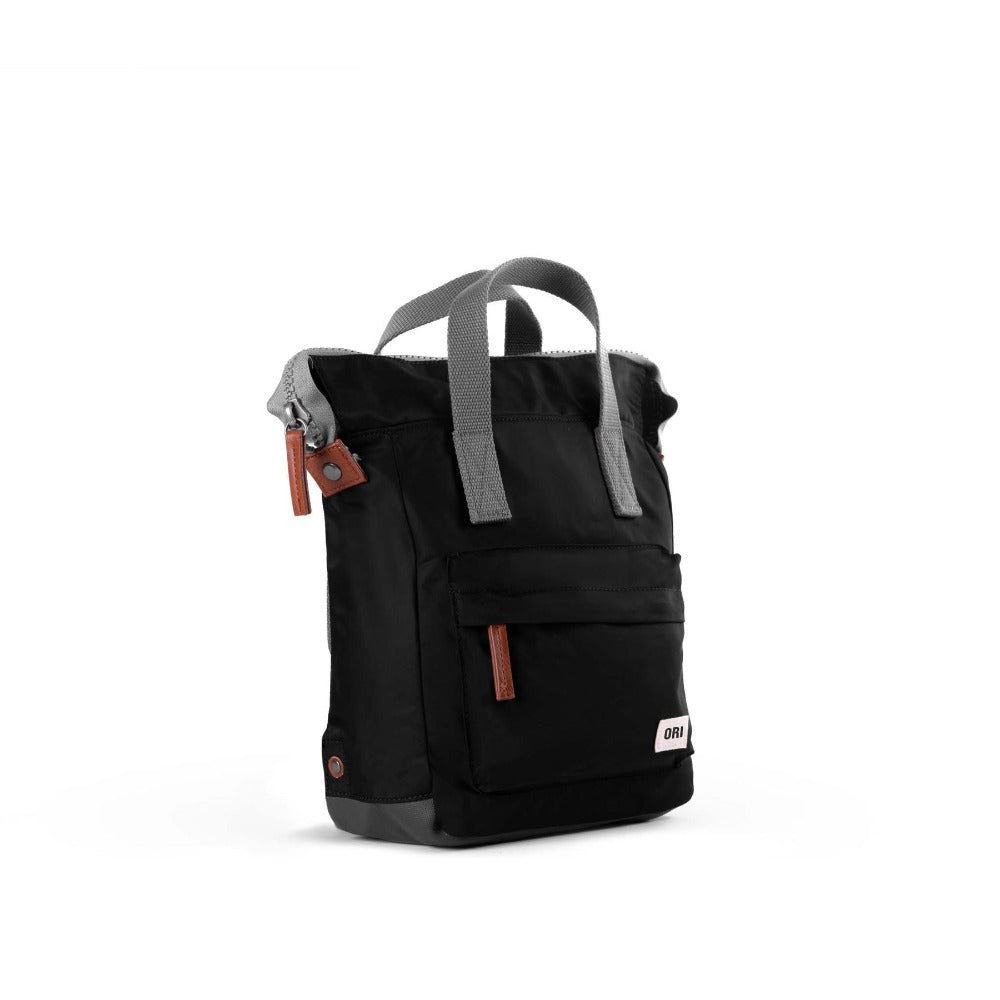 Bantry B Small Sustainable Recycled Nylon Backpack Black Front 3D
