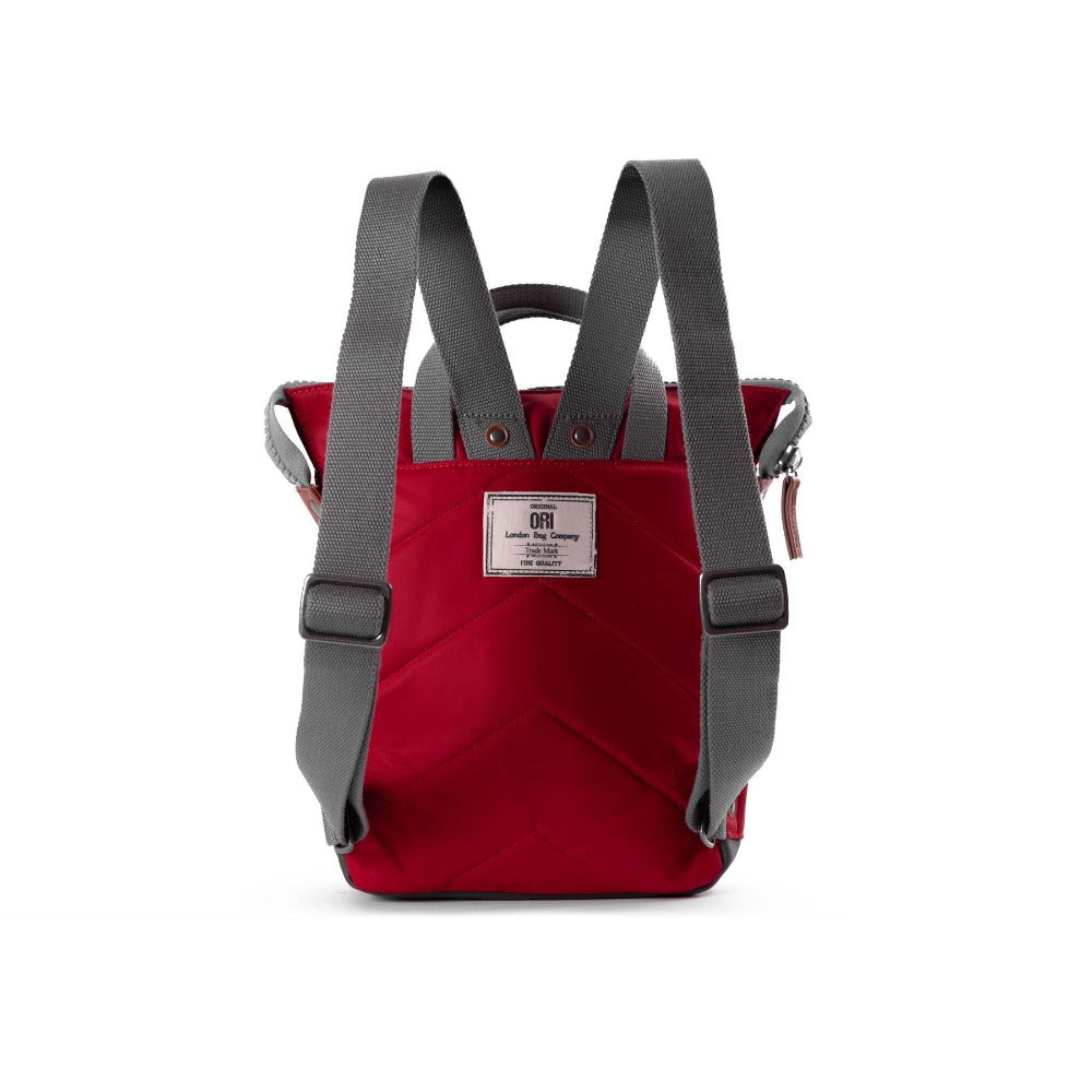 Ori London Bantry B Small Sustainable Recycled Nylon Backpack Cranberry Back