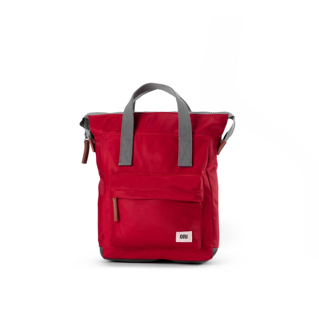 Ori London Bantry B Small Sustainable Recycled Nylon Backpack Cranberry Front