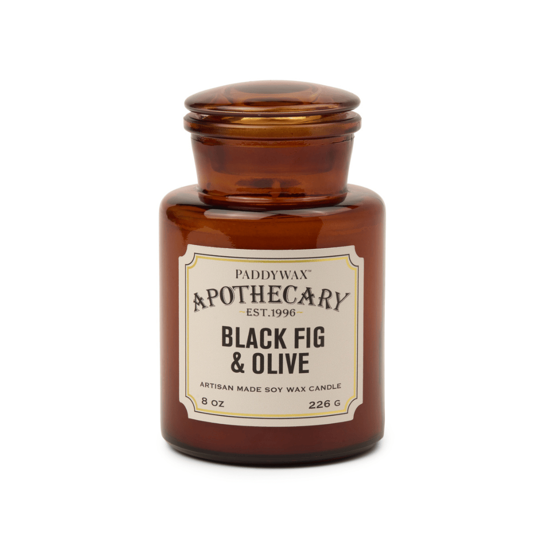 Apothecary Jar 8 oz Soy Candle - Black Fig & Olive