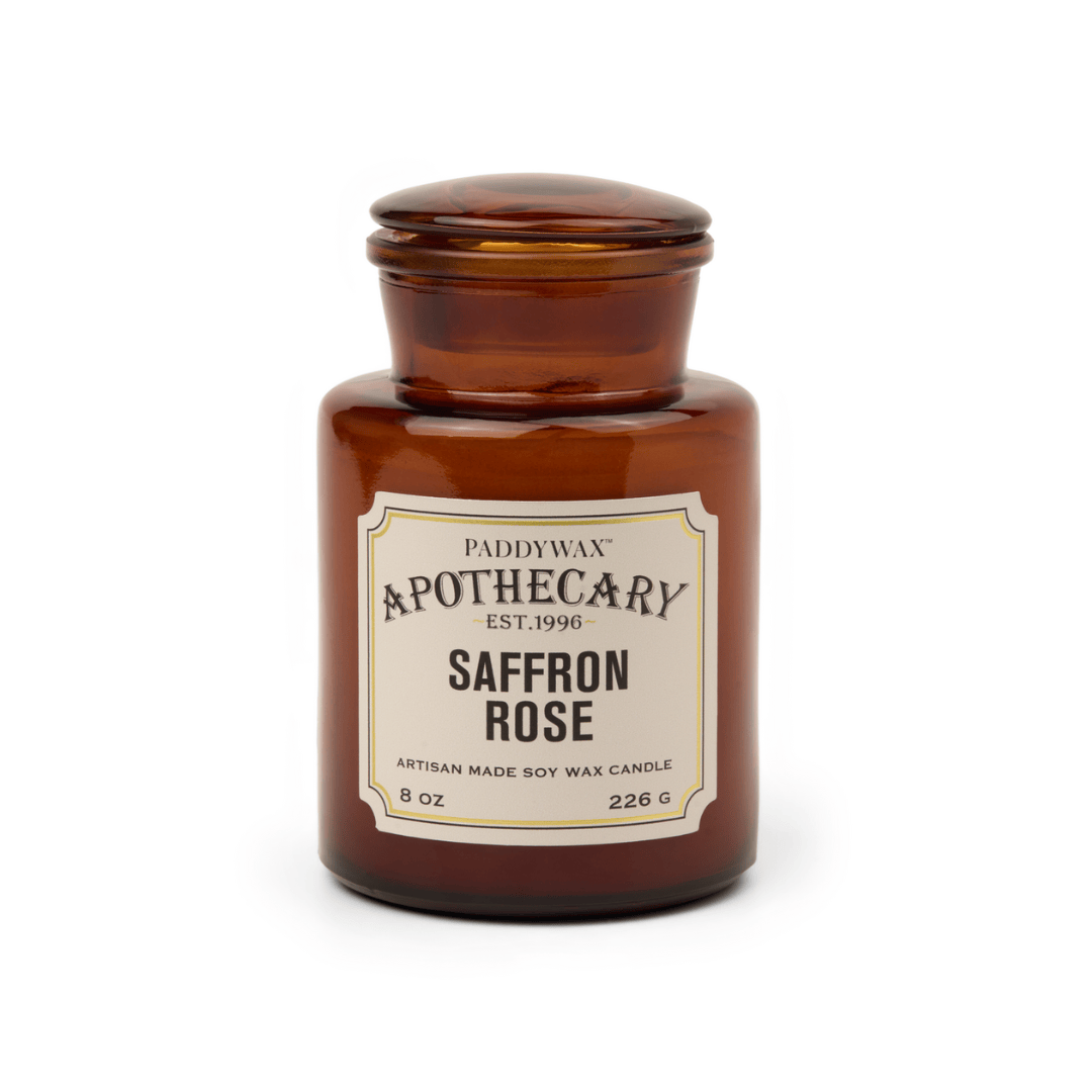 Apothecary Jar 8 oz Soy Candle - Saffron Rose