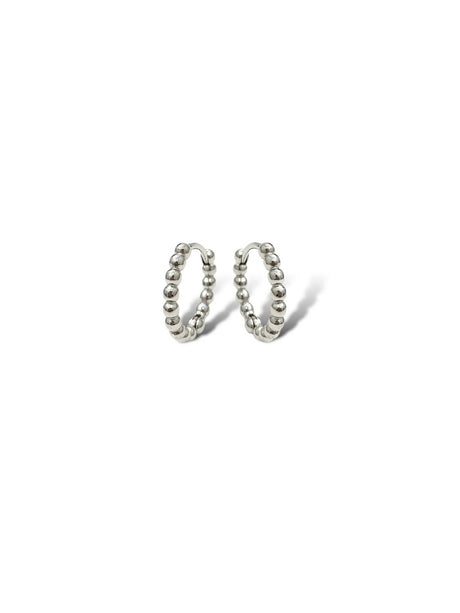 Petite Ball 14K White Gold Mae Huggie Hoop Earrings