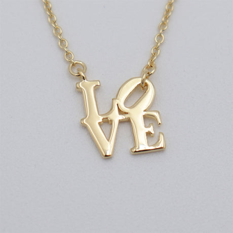 Polished Gold Vermeil LOVE Necklace Small Pendant