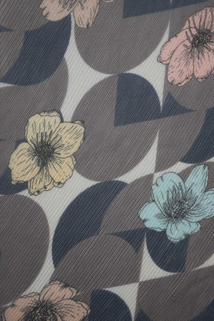 Springtime Floral Pleated Scarf