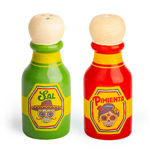 Hot Sauce Shaped Salt & Pepper Shakers Set