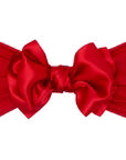 Satin Bow Baby Headband - Cherry Red