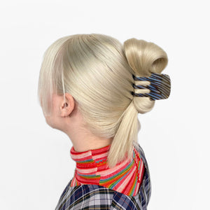 Chunks Hair Claw Clip in Shadow styled on an updo hairstyle