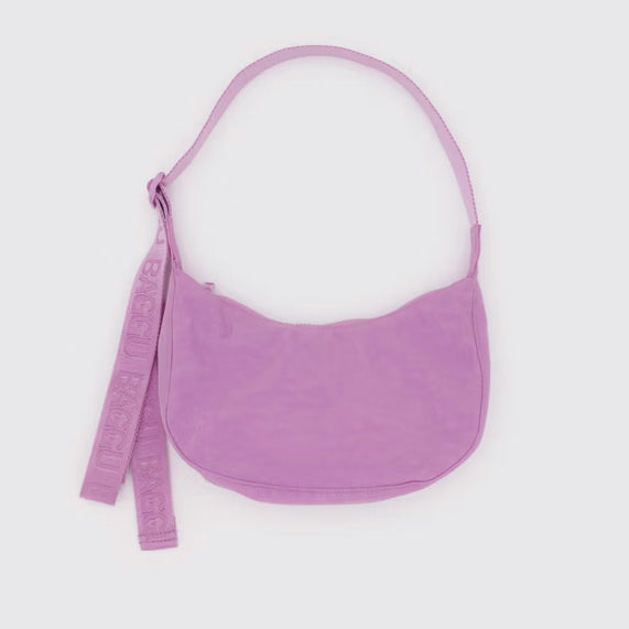 BAGGU スモールナイロンクレセントバッグ ピオニー Small Nylon Crescent Bag - Peony — Hello World Modern Mercantile