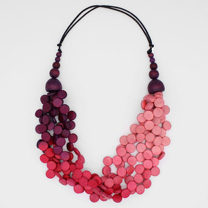 Ombre Gillian Multi Layer Wood Bead Statement Necklace