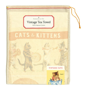 Vintage-Style Tea Towel - Cats