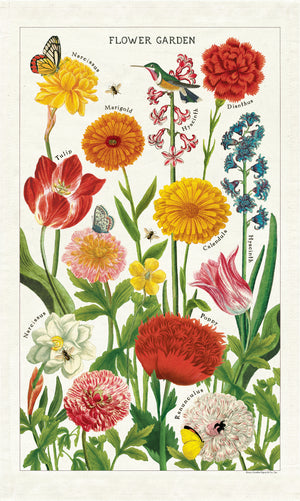 Vintage-Style Tea Towel - Flower Garden