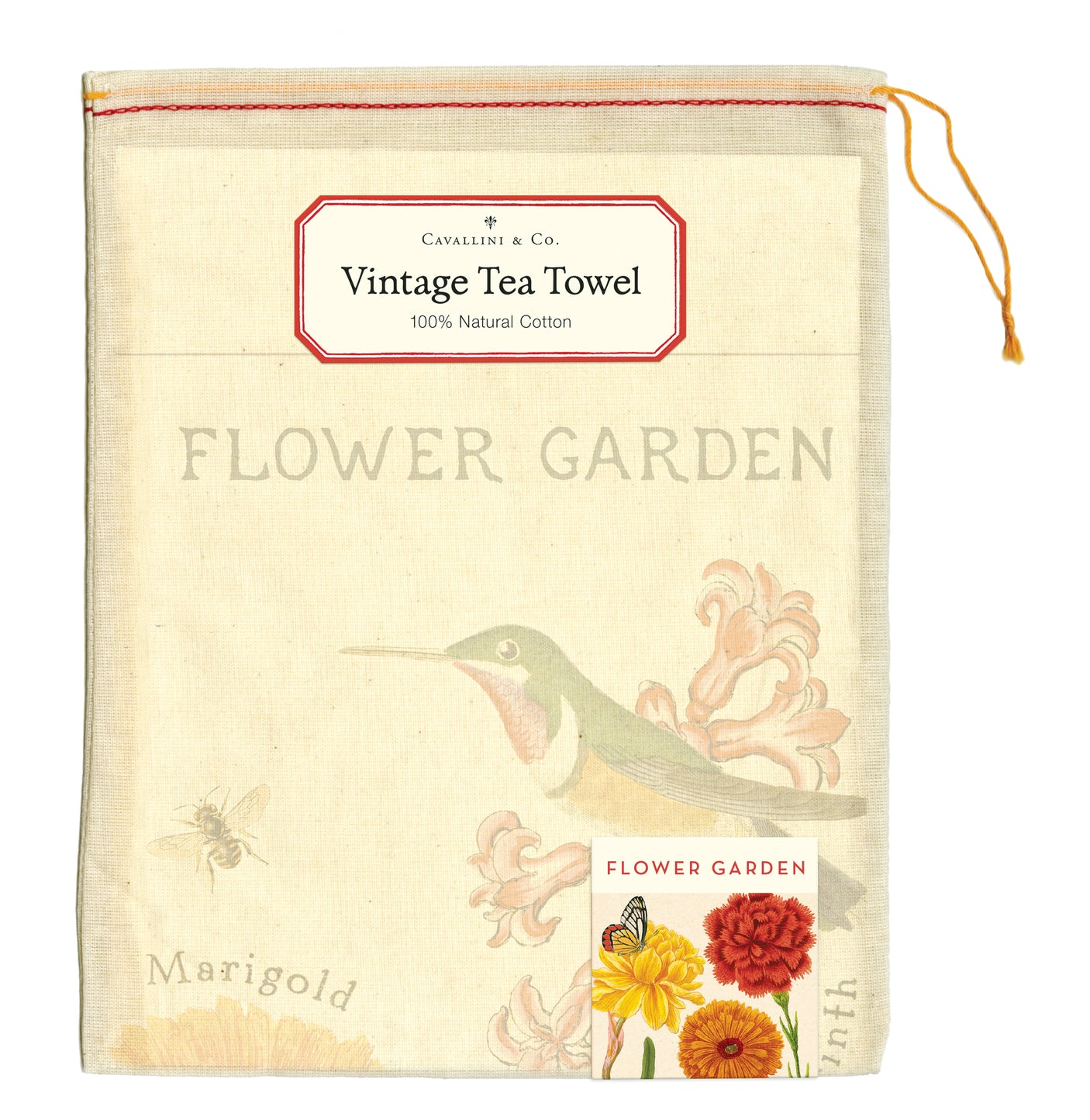 Vintage-Style Tea Towel - Flower Garden