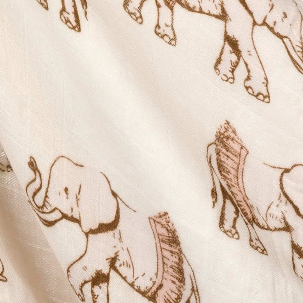 Mini Lovey Two-Layer Muslin Security Blanket - Tutu Elephant Close Up Detail Print