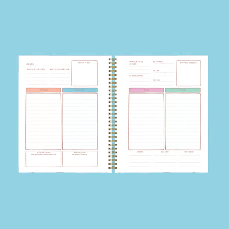 Undated Perpetual Planner - Goal Getter Lite - Trippy Floral Interior Monthly