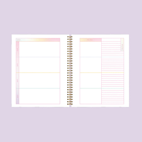 Undated Perpetual Planner - Rainbow Gradient Interior Goals