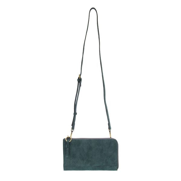 Vegan Sueded Leather Karina Convertible Bag Adjustable Removable Crossbody Strap Deep Teal