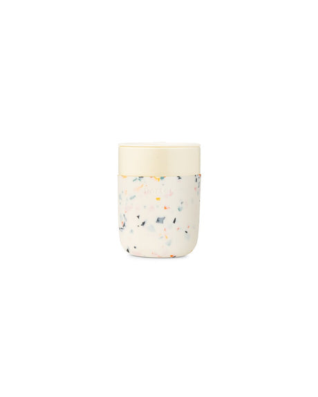 Portable Ceramic Mug With Drink Through Lid - 12oz Cream Terrazzo