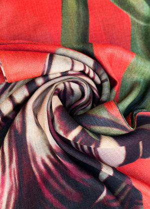 Wool Blend Wrap Scarf - Tulip Detail View