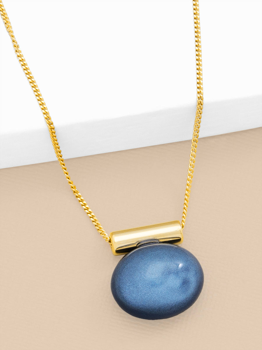 Pebble Gold Tone Nova Pendant Necklace