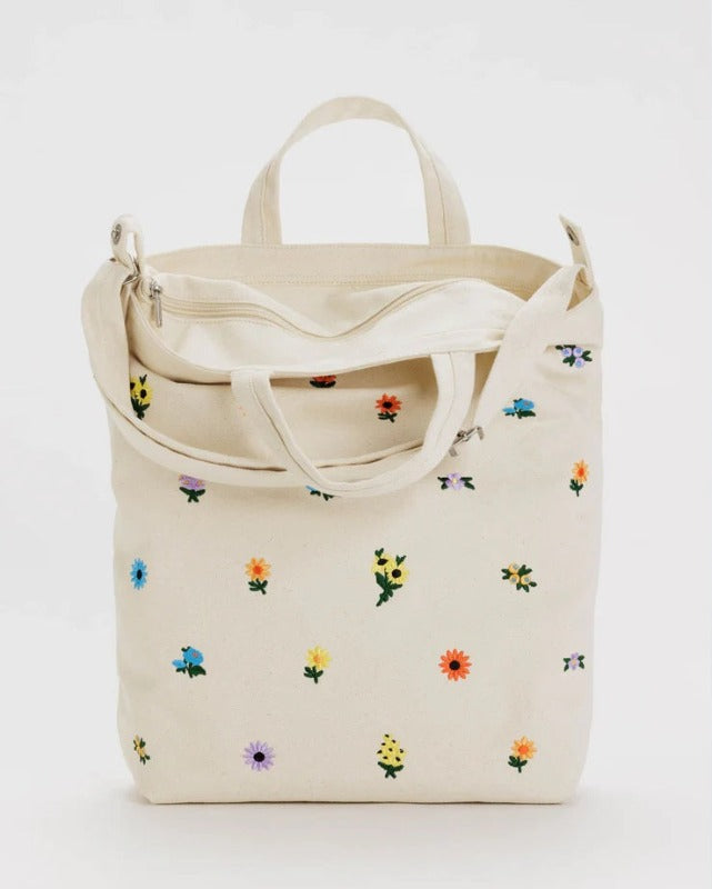 Zip Duck Bag - Embroidered Ditsy Floral Zip Detail