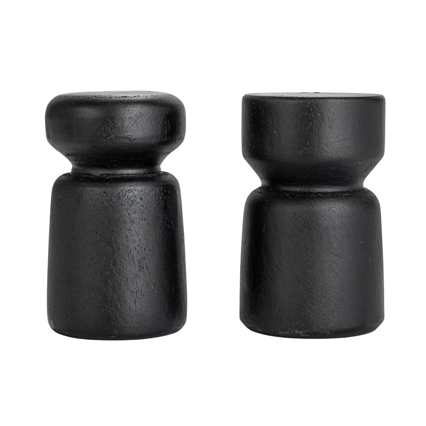 Black Mango Wood Salt & Pepper Shakers Set