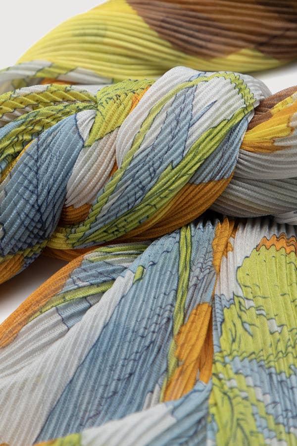 Springtime Floral Pleated Scarf