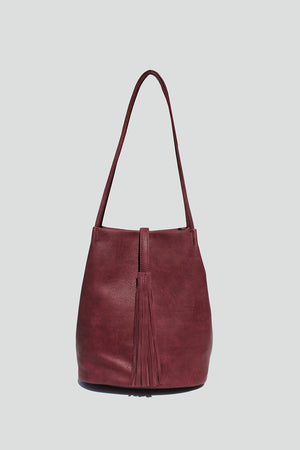 Vegan Leather Melody Tassel Shoulder Tote Bag