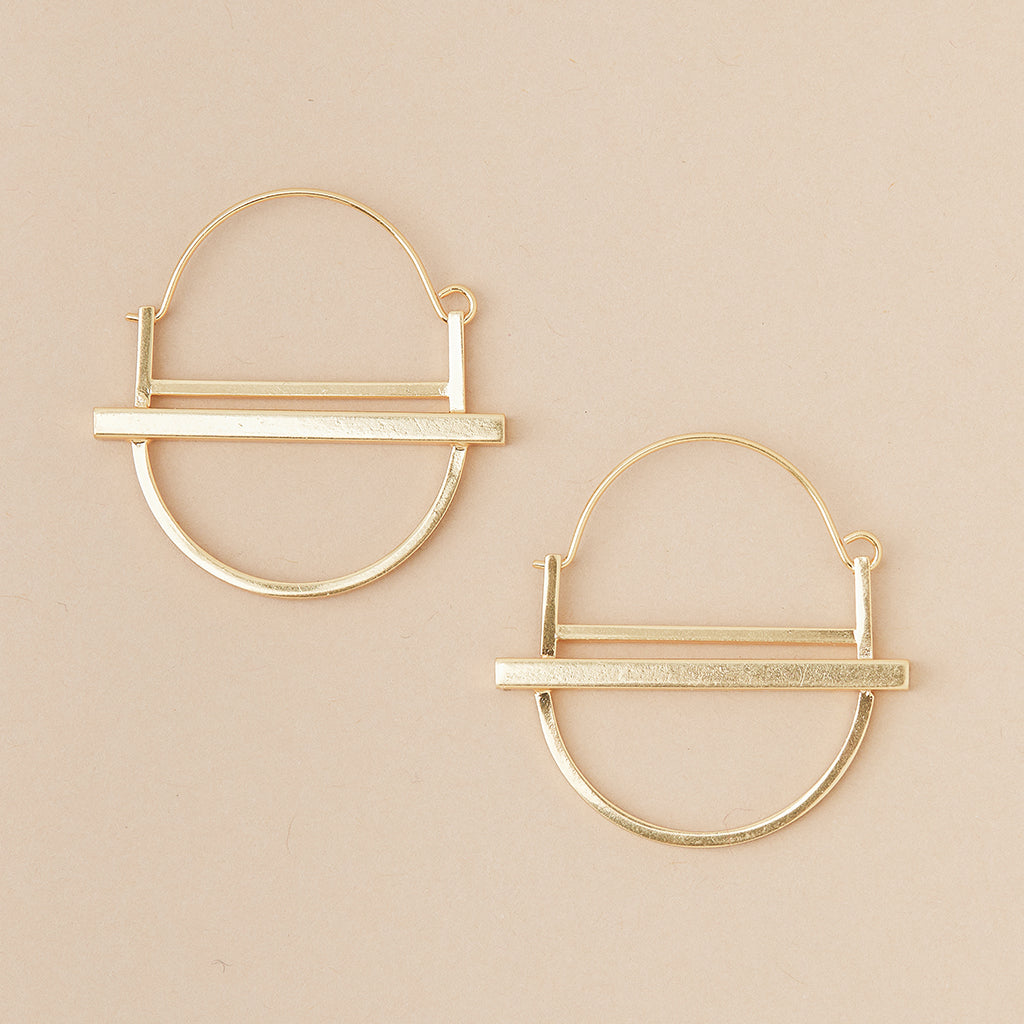 Refined Earring Collection - Saturn Hoop Earrings (Gold Vermeil)