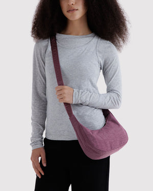 Small Nylon Crescent Bag - Wild Plum