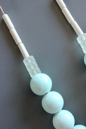 Celadon Ceramic Beaded Chunky Statement Necklace