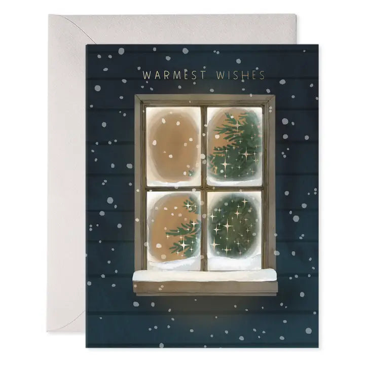 Warmest Wishes Holiday Window Christmas Greeting Card