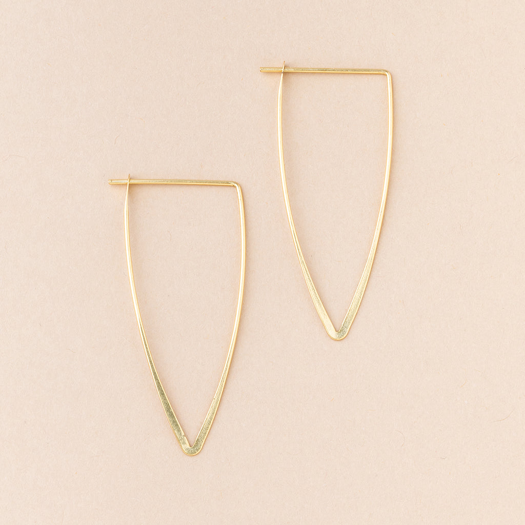 Refined Earring Collection - Galaxy Triangle Hoop Earrings (Gold Vermeil)
