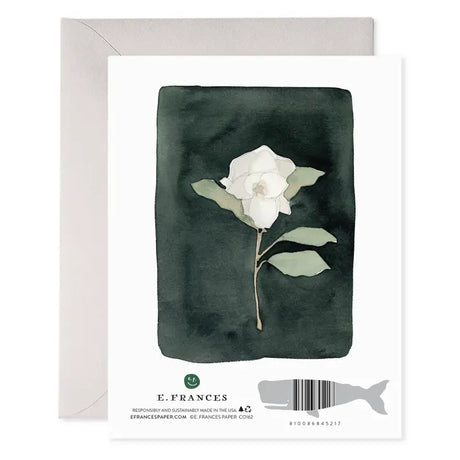 White Flower Deepest Sympathies Watercolor Condolence Card