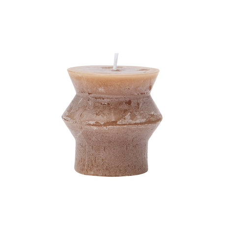 Unscented Totem Pillar Candle 3" H in Cappuccino Brown