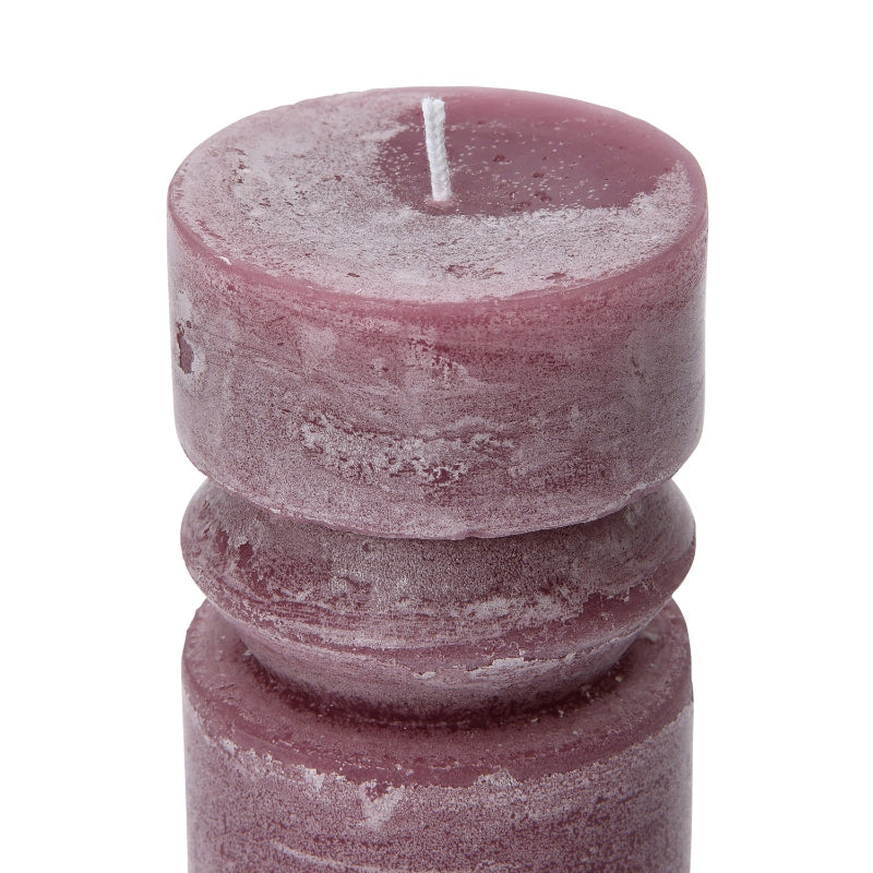 Unscented Totem Pillar Candle 6" H in Purple Mauve Wick